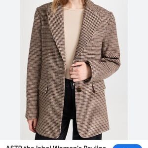 ASTR Women's Tan Houndstooth Blazer